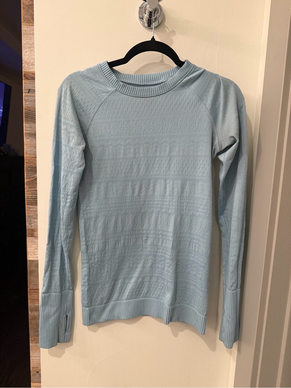 lululemon athletica Light Blue Crewneck Knit Sweater